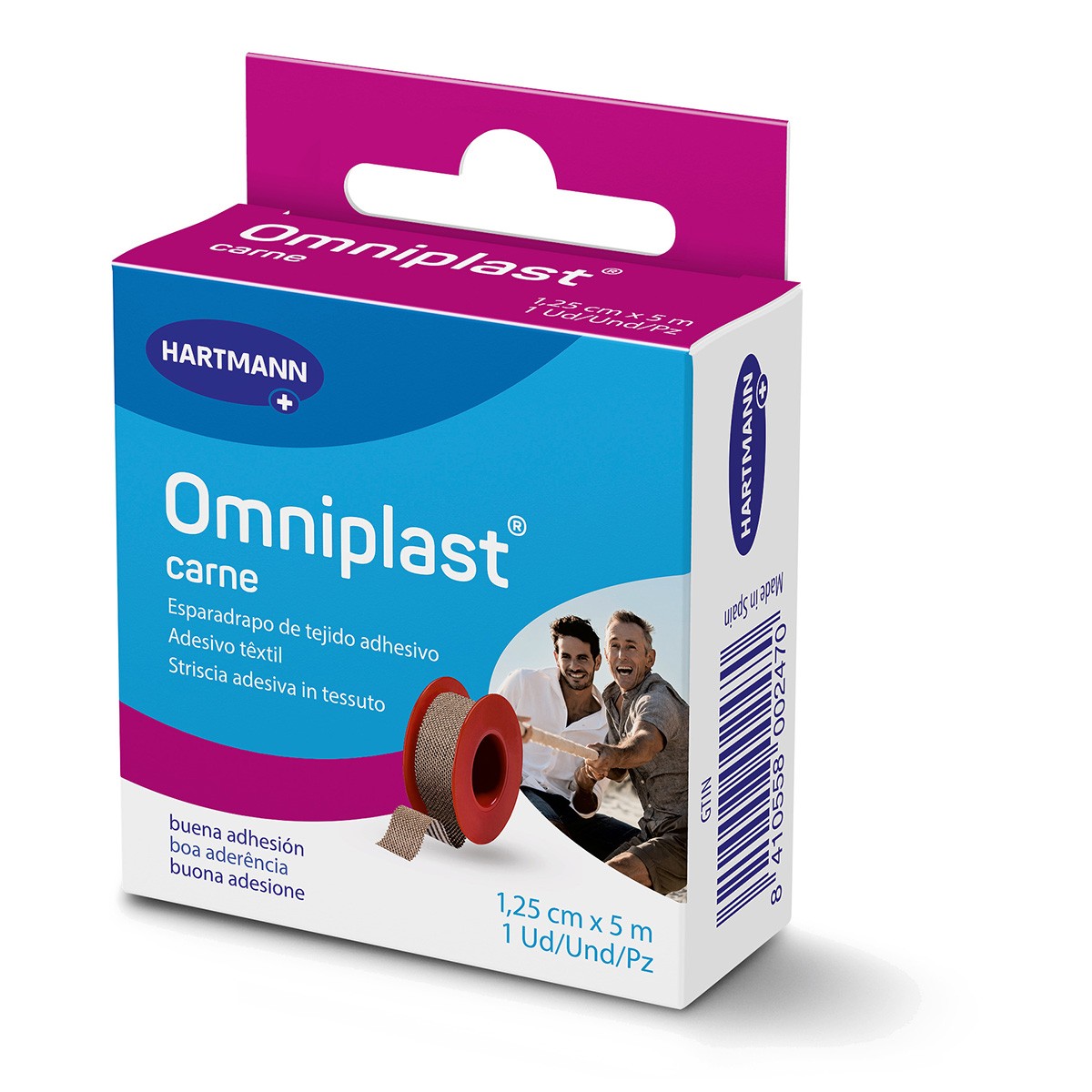 Omniplast esparadrapo tela rosa 5mx1,25cm