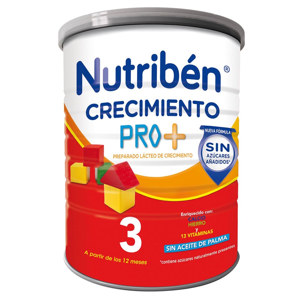 Nutribén Crecimiento Pro-Alfa 3, Leche infantil desde los 12 meses 800g