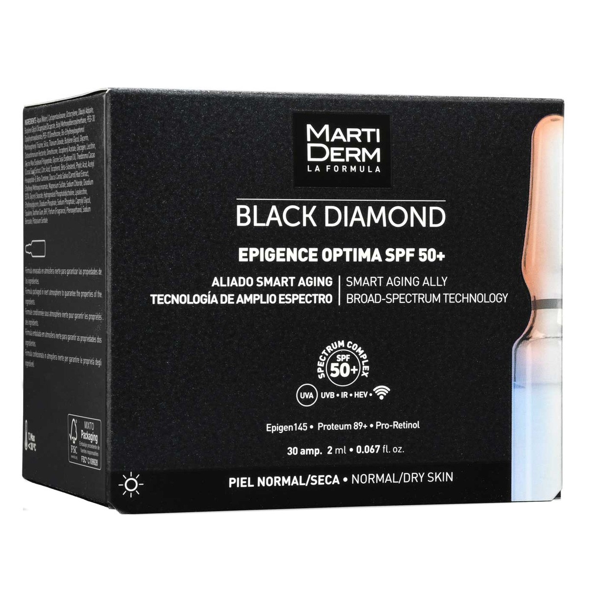 MartiDerm Black Diamond Epigence Optima SPF 50+ 30 ampollas