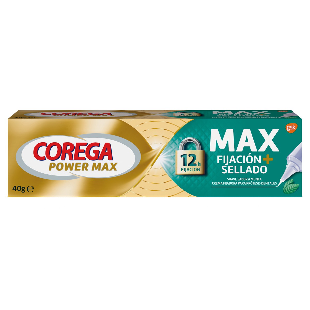 Corega máxima fijación sellado menta 40g